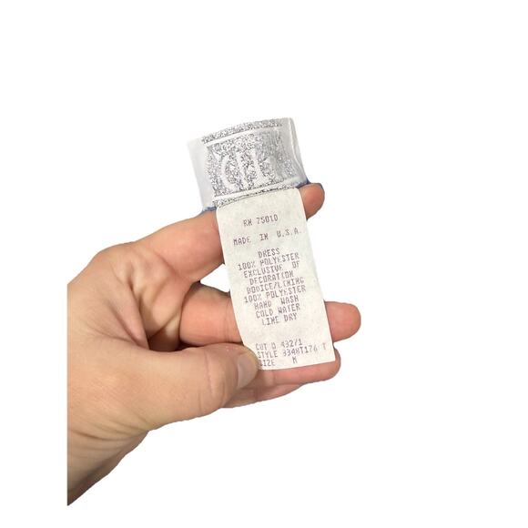 Vintage Y2K City Triangles One Shoulder Periwinkle Sparkle Shimmer Dress Fairy M - Picture 5 of 7